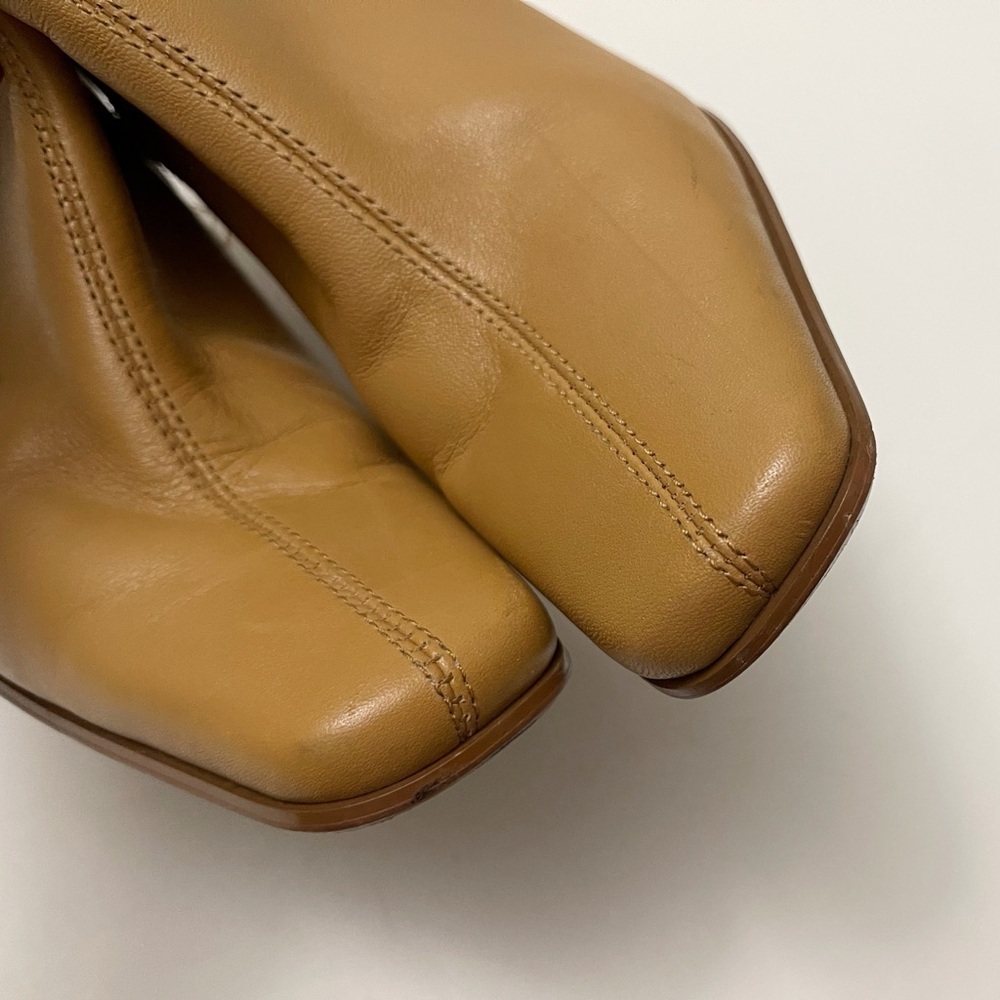 (sold)White Mountain Leather Wedge Heeled Boots Boho Chic Minimalist Casual Fall - Picture 8 of 14
